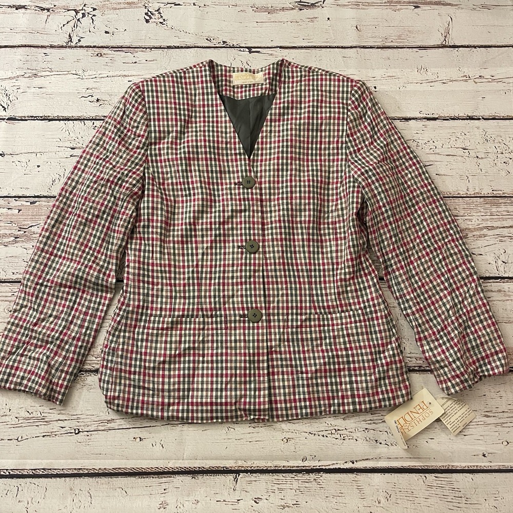 Vintage Pendleton Sophisticates Blazer‎ Womens Size 6 Shoulder Pads Olive Rayon